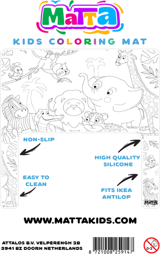 Matta - Jungle Explorer tovaglietta da colorare per seggiolone Ikea Antilop silicone-2