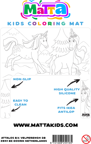 Matta tovaglietta unicorno da colorare - riutilizzabile per sedia Ikea Antilop-2