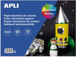 APLI Kids carta alluminio per hobby 32x24 cm 10 fogli creativi