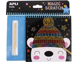 APLI Kids blocco carte da grattare inverno 8 pezzi gioco creativo