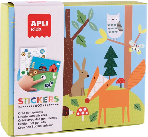 APLI Kids APLI - Carte adesive Foresta (8 carte, 8 fogli di adesivi)