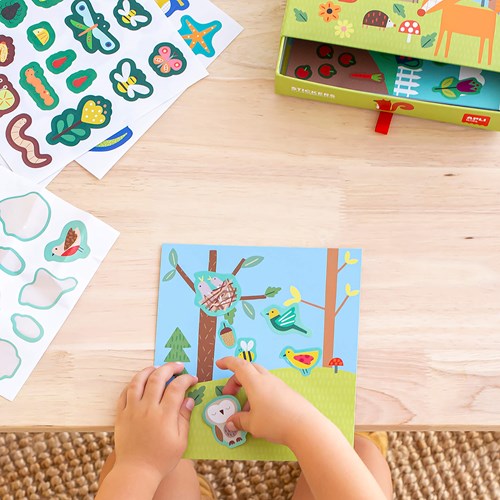 APLI Kids APLI - Carte adesive Foresta (8 carte, 8 fogli di adesivi)-2