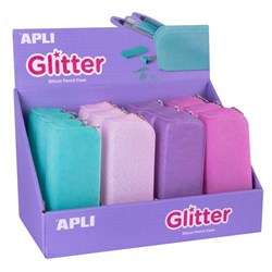 APLI Kids astuccio soft glitter astuccio in silicone glitter per bambini