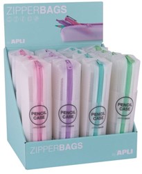 APLI Kids astuccio zipperbag penne trasparente pastello PVC resistente
