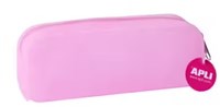 APLI Kids astuccio glitter fucsia - astuccio in silicone per bambini