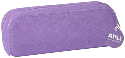 APLI Kids astuccio soft glitter lilla - astuccio in silicone glitterato