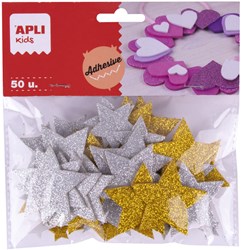 APLI Kids stelle per lavoretti schiuma EVA glitter oro argento 50 pezzi