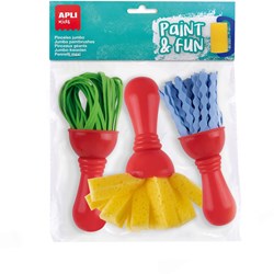 APLI Kids Maxi Pennelli - Set di pennelli spugna ed EVA 3 pezzi
