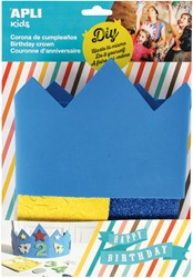 APLI Kids corona di compleanno blu in schiuma per bambini - personalizzabile