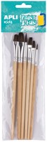 APLI Kids set pennelli in legno - pennelli pittura bambini - 6 pezzi