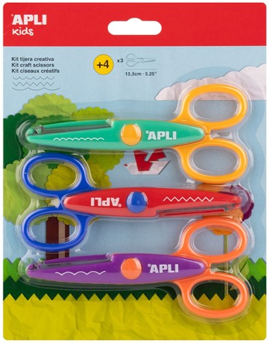 APLI Kids set forbici creative per lavoretti 13,5 cm multicolore