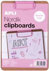 APLI Kids portablocco legno A5 rosa - tavoletta robusta per bambini