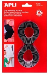 APLI Kids nastro a strappo nero - striscia adesiva forte per bricolage e organizzazione