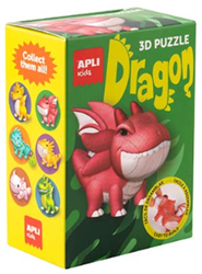APLI Kids puzzle draghi verde giocattolo educativo 3D in cartone