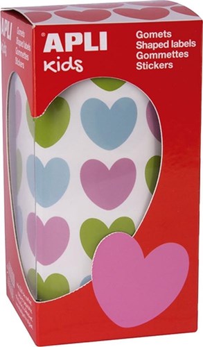 APLI Kids rotolo adesivi cuori multicolore 20x18 mm lavoretti creativi
