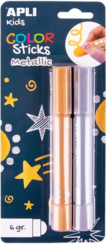 APLI Kids stick di vernice metallizzati oro e argento 6 pezzi - pittura creativa per bambini