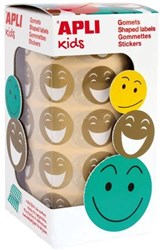 APLI Kids stickers oro smiley - 900 pezzi su rotolo decorazione