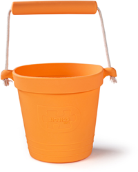 BigJigs secchiello giocattolo in silicone - spiaggia arancione albicocca