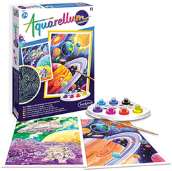Sentosphère aquarellum set pittura glow in the dark cosmo bambini