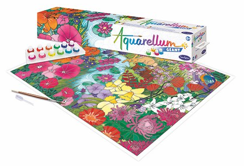 Sentosphère poster da dipingere ad acquerello Giardino inglese 65 cm gioco creativo