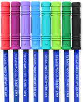 ARK Therapeutic topper da masticare per matita giocattolo sensoriale blu scuro Getextureerde kauwbare potloodtopper die pen- of potloodkauwen vervangt, voor kinderen en volwassenen.-2