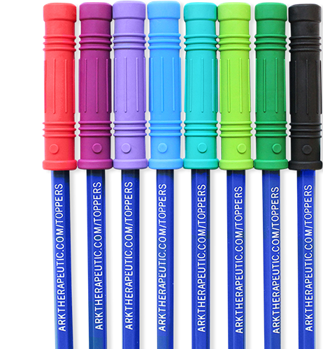 ARK Therapeutic gioco da mordere Bite Saber topper da masticare per matita lavanda Getextureerde kauwbare potloodtopper die pen- of potloodkauwen vervangt, voor kinderen en volwassenen.-2