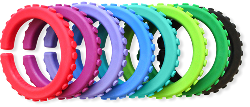 ARK Therapeutic bracciale da masticare giocattolo sensoriale magenta grande Getextureerde kauwarmband om te draaien om de pols, alternatief voor kauwen op mouwen, voor kinderen en volwassenen.-2