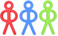 ARK Therapeutic giocattolo da mordere stick figura rossa bambini Kauwbaar poppetje met lange armen om ook de achterste kiezen te bereiken.-2