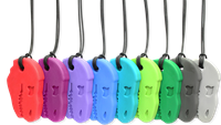 ARK Therapeutic collana da mordere dinosauro giocattolo sensoriale magenta Stevige, brede kauwketting in T-Rex-vorm, geliefd bij dinofans, voor kinderen en volwassenen.-2