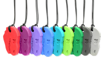 ARK Therapeutic collana da masticare Dino-Bite gioco sensoriale grigio XXT Stevige, brede kauwketting in T-Rex-vorm, geliefd bij dinofans, voor kinderen en volwassenen.-2