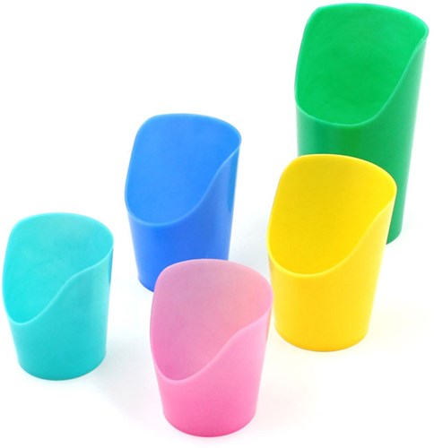 ARK Therapeutic bicchiere Flexi Cut-Out Cup piccolo 2 pezzi trasparente Flexibele drinkbeker met neusuitsparing, voor makkelijker drinken zonder het hoofd achterover te kantelen.-3