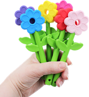 ARK Therapeutic giocattolo da masticare Flower Wand rosa chiaro giocattolo sensoriale Tweekleurige kauwstaaf met bloemvorm, geschikt voor kauwen met kiezen én voortanden.-2