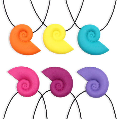 ARK Therapeutic collana da mordere conchiglia magenta giocattolo sensoriale Schelpvormige kauwketting die dikker wordt naar buiten toe, voor uiteenlopende kauwbehoeften.-2
