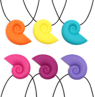 ARK Therapeutic collana da mordere conchiglia gialla giocattolo sensoriale Schelpvormige kauwketting die dikker wordt naar buiten toe, voor uiteenlopende kauwbehoeften.-2