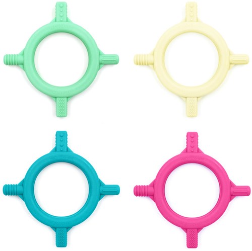 ARK Therapeutic giocattolo dentizione baby Tetra-Bite giallo chiaro morbido plastica Kauwtool voor baby's en peuters om de mondmotoriek en sensorische ontwikkeling te stimuleren.-3