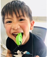 ARK Therapeutic collana da masticare Dino-Bite giocattolo sensoriale verde lime XT Stevige, brede kauwketting in T-Rex-vorm, geliefd bij dinofans, voor kinderen en volwassenen.-3
