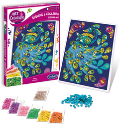 Sentosphère kit mosaico pavone con paillettes per bambini