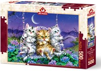 Art Puzzle puzzle Kittens swinging in the Moonlight - 500 pezzi-2