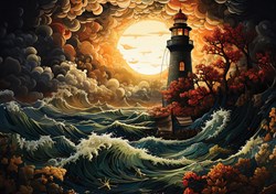 Art Puzzle puzzle Lighthouse in a Storm - 1500 pezzi arte
