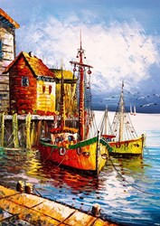 Art Puzzle puzzle The Orange Port - 500 pezzi - divertimento colorato