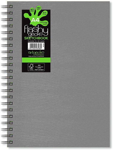 Artgecko album da disegno A4 spirale 150g 40 fogli copertina grigia creativo
