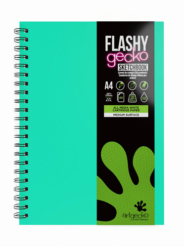 Artgecko album da disegno A4 spirale verde menta 150gr 40 fogli bianco resistente