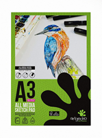 Artgecko blocco da disegno A3 bianco 150gr 40 fogli - carta creativa
