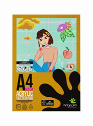Artgecko album da disegno A4 carta acrilica 240gr 20 fogli bianco creativo