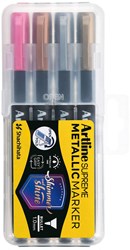 Artline set pennarelli metallici - 4 colori in astuccio resistente permanente