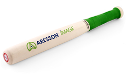 Aresson mazza rounders legno gomma 45 cm - giocattolo sportivo nero