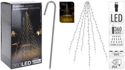 Home & Styling luci natalizie per pennone 8 metri LED bianco caldo giardino