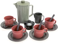 Dantoy Green Bean set da caffè - giocattolo sostenibile servizio caffè 17 pezzi