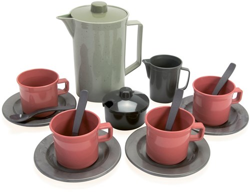 Dantoy Green Bean set da caffè - giocattolo sostenibile servizio caffè 17 pezzi