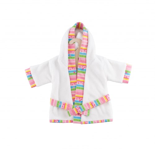 Heless accappatoio bambola - accappatoio per bambola 28-35cm bianco rosa poliestere